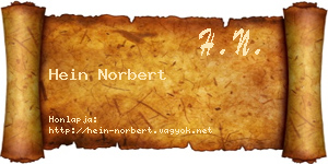 Hein Norbert névjegykártya